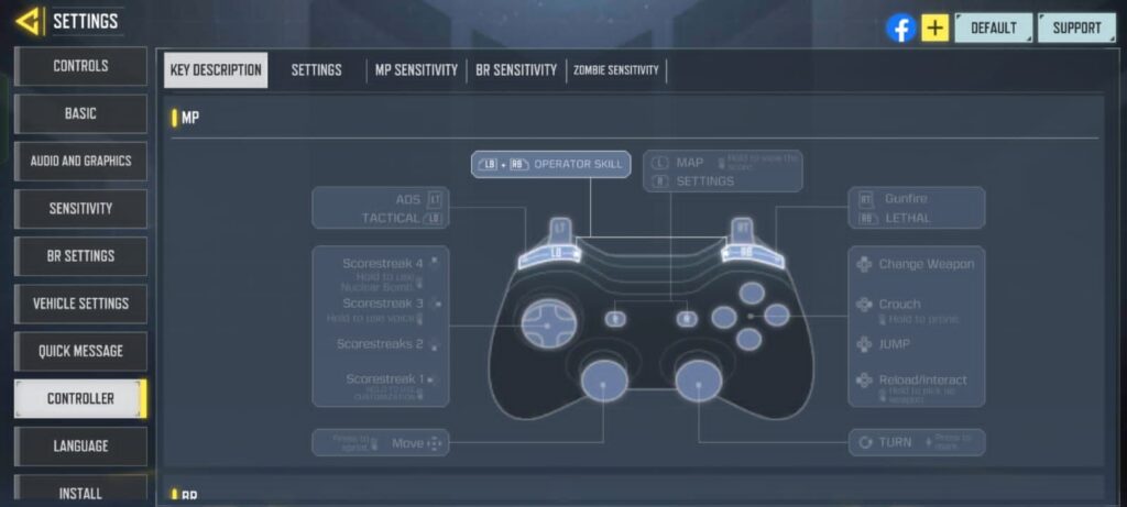 Configuring the PS5 controller