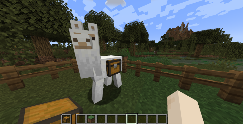 placing chest on a llama Minecraft