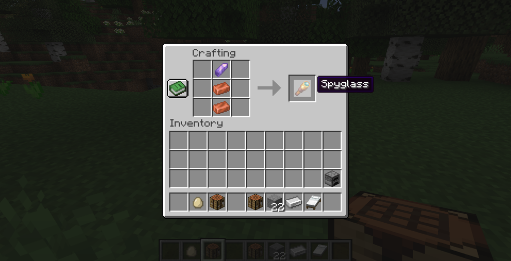 Place the item on the Crafting Table