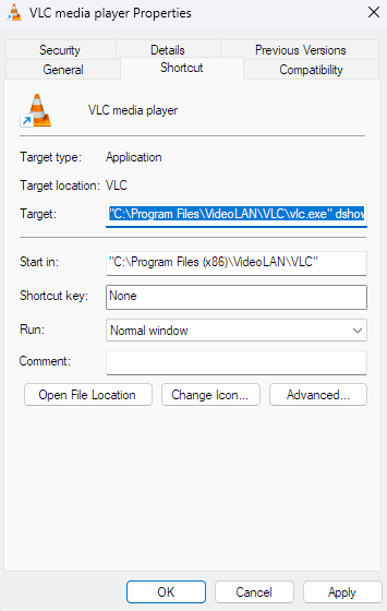 edit-target-vlc-shortcut-desktop