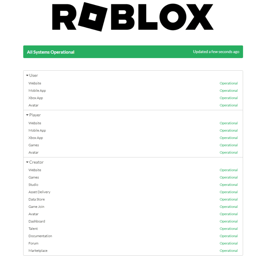 Screenshot of Roblox server