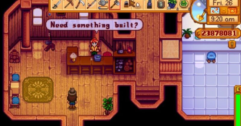Using a shed in Stardew Valley
