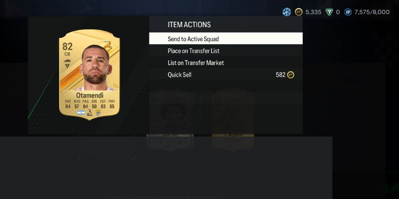 listing a player in the UT FC 24 market