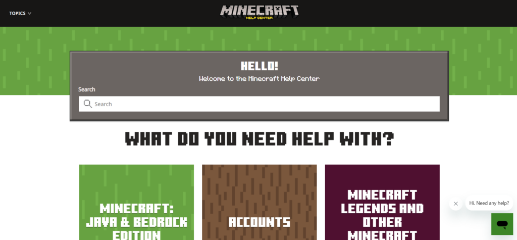 contact Minecraft support
