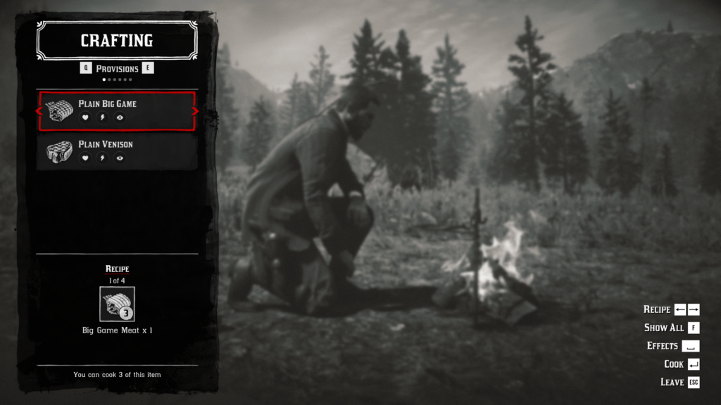 big game meat in RDR2